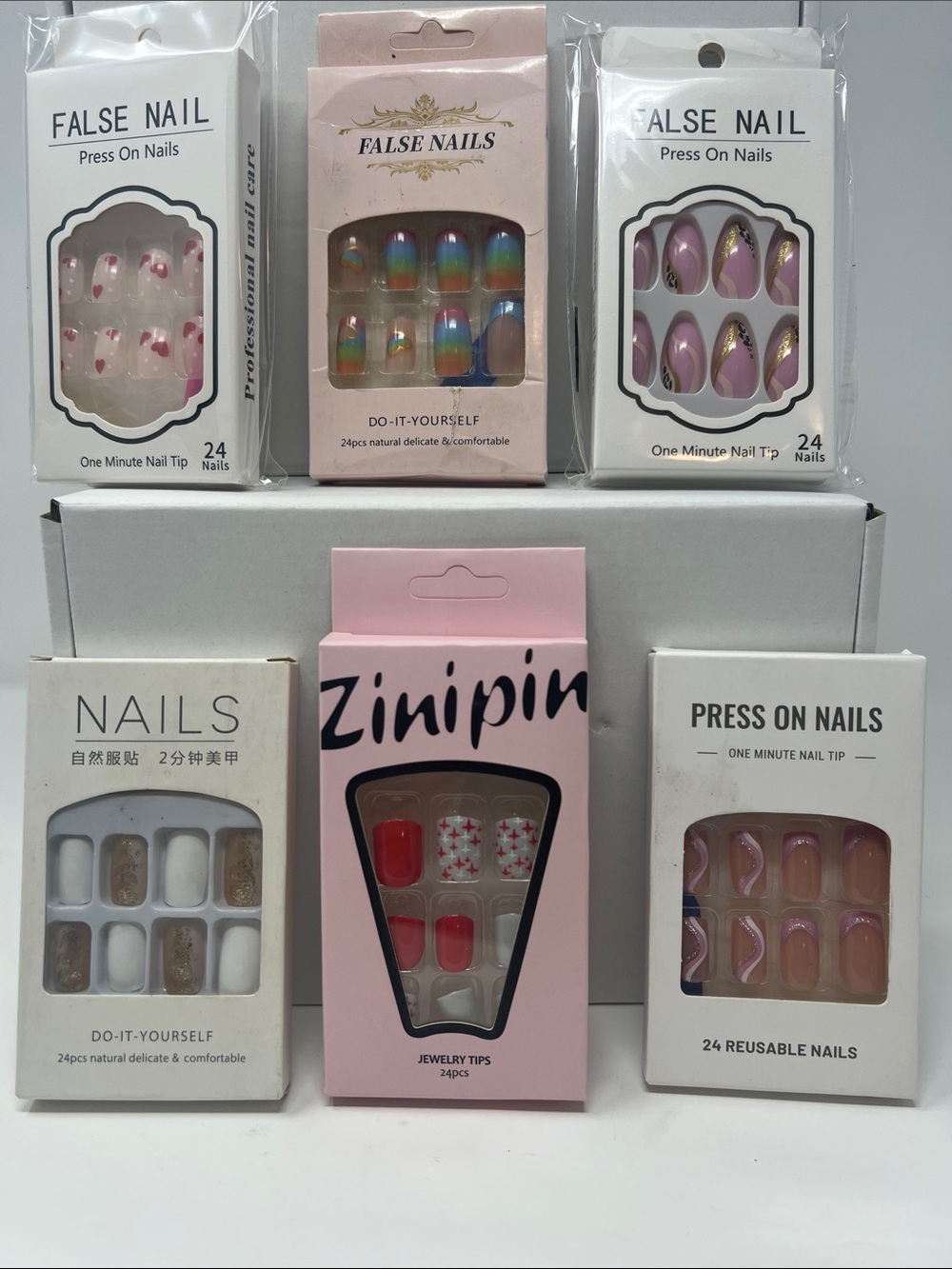 Bundle of 6 sets of assorted press on nails-3